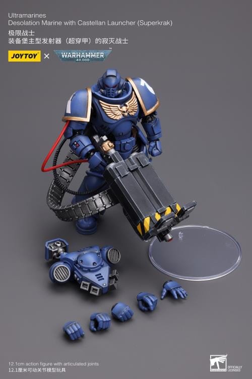 Warhammer 40K Ultramarines Desolation Marine with Castellan Launcher (Superkrak) 1/18 Scale Figure