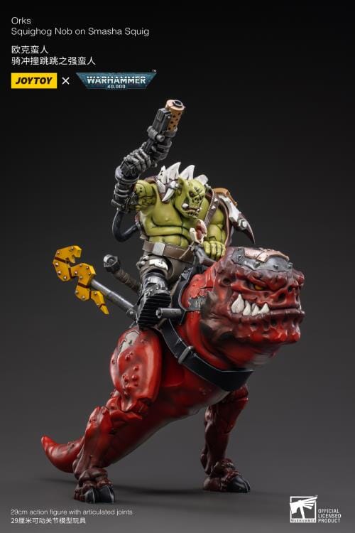 Warhammer 40K Orks Squighog Nob On Smasha Squig 1/18 Scale Figure Set