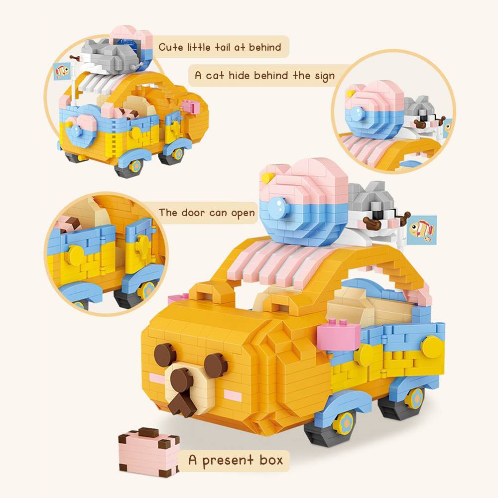 LOZ IDEAS Mini Block 9261 Bear Car Building Set