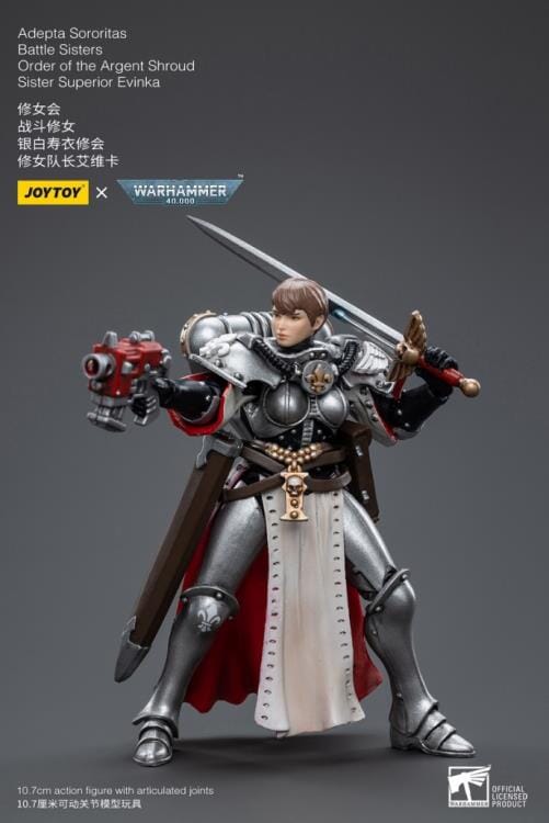 Warhammer 40k Adepta Sororitas Battle Sisters Order of the Argent Shroud Sister Superior Evinka 1/18 Scale Figure