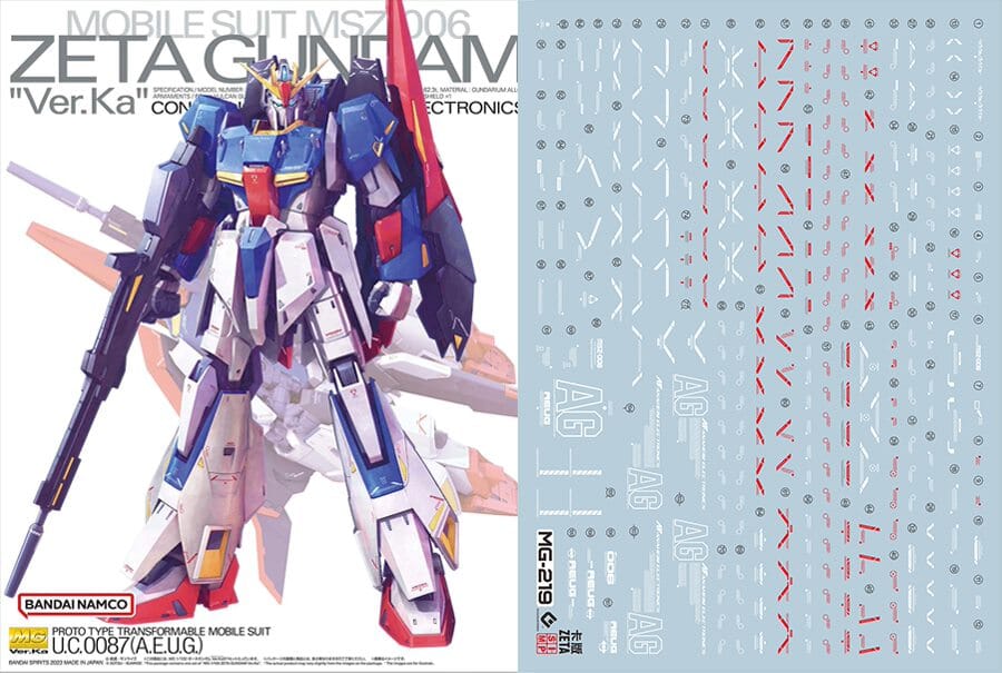 E62 MG Zeta Gundam Ver. Ka Decal Sheet