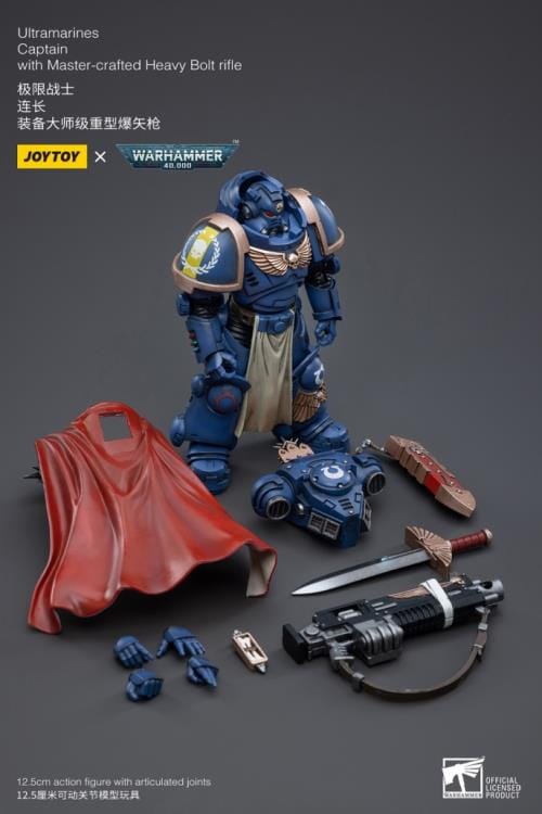 Warhammer 40K Ultramarines Captain with Master-Crafted Heavy Bolt Rifle 1/18 Scale Figure