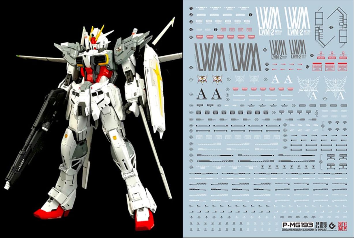 F60 MG Gundam Lindwurm & Ex Impluse Water Decal Sheet