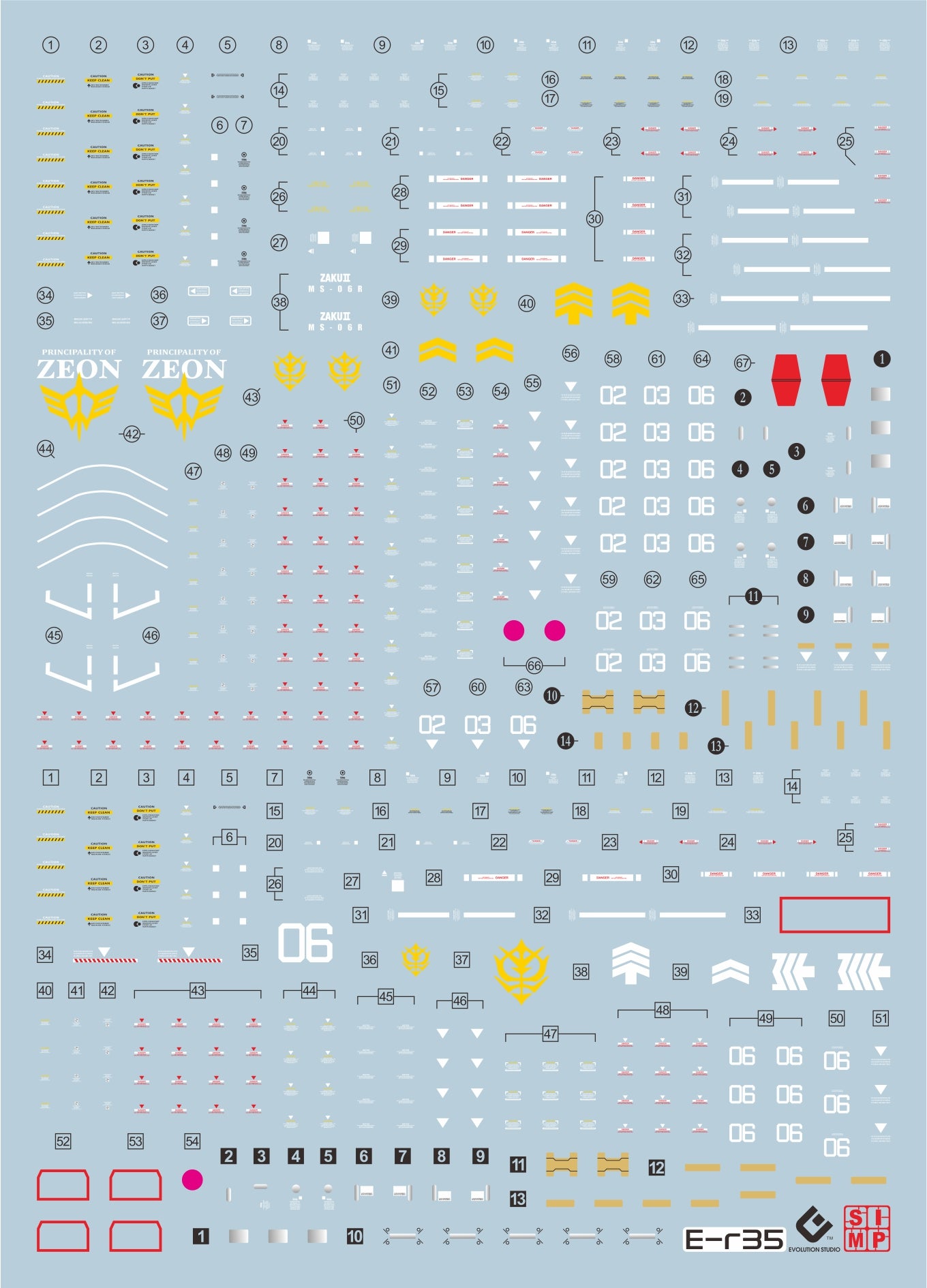 C62 RG/HG Black-Tri/Mine Layer Zaku combo Decal Set