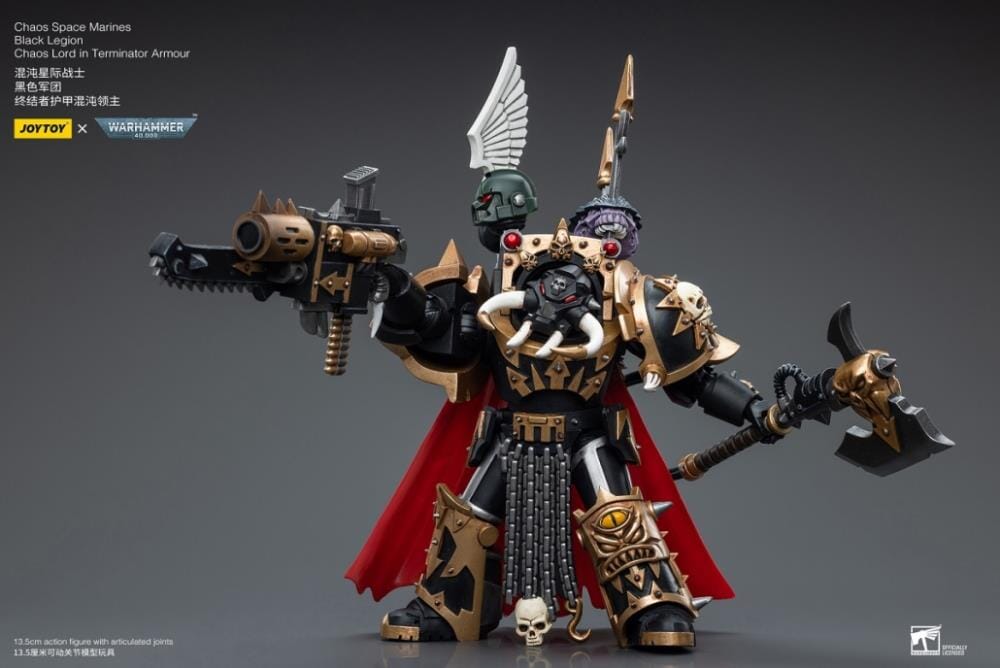 Warhammer 40K Chaos Space Marines Black Legion Chaos Lord in Terminator Armor 1/18 Scale Figure