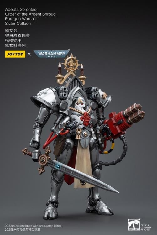 Warhammer 40k Adepta Sororitas Battle Sisters Order of the Argent Shroud Paragon Warsuit Sister Collaen 1/18 Scale Figure