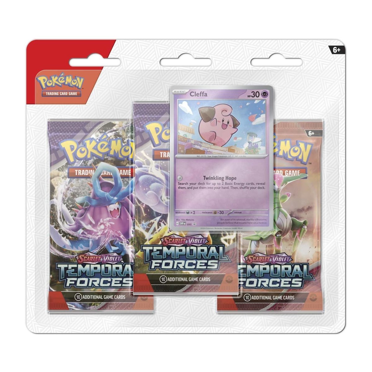 Pokemon TCG Scarlet & Violet-Temporal Forces 3 Booster Packs & Cleffa Promo Card