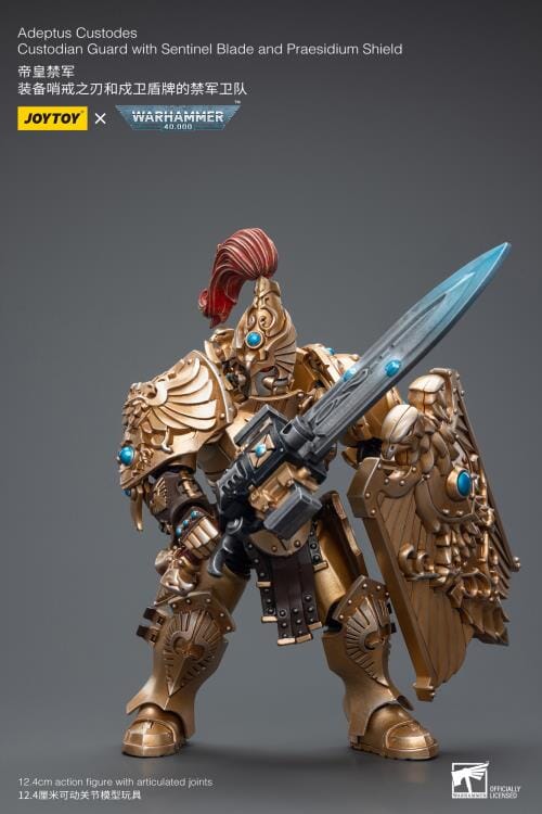 Warhammer 40K Adeptus Custodes Custodian Guard with Sentinel Blade and Praesidium Shield 1/18 Scale Figure