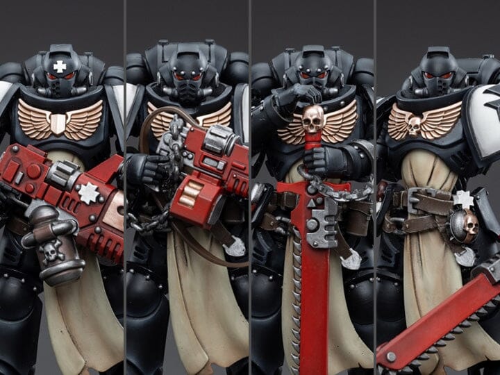 Warhammer 40K Black Templars Primaris Crusader Squad 1/18 Scale Figure Set