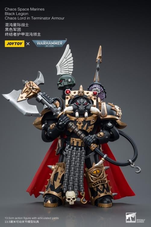 Warhammer 40K Chaos Space Marines Black Legion Chaos Lord in Terminator Armor 1/18 Scale Figure