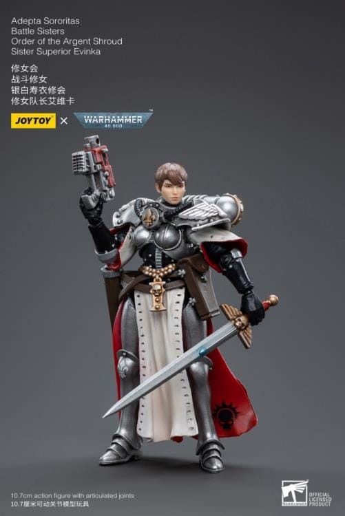 Warhammer 40k Adepta Sororitas Battle Sisters Order of the Argent Shroud Sister Superior Evinka 1/18 Scale Figure