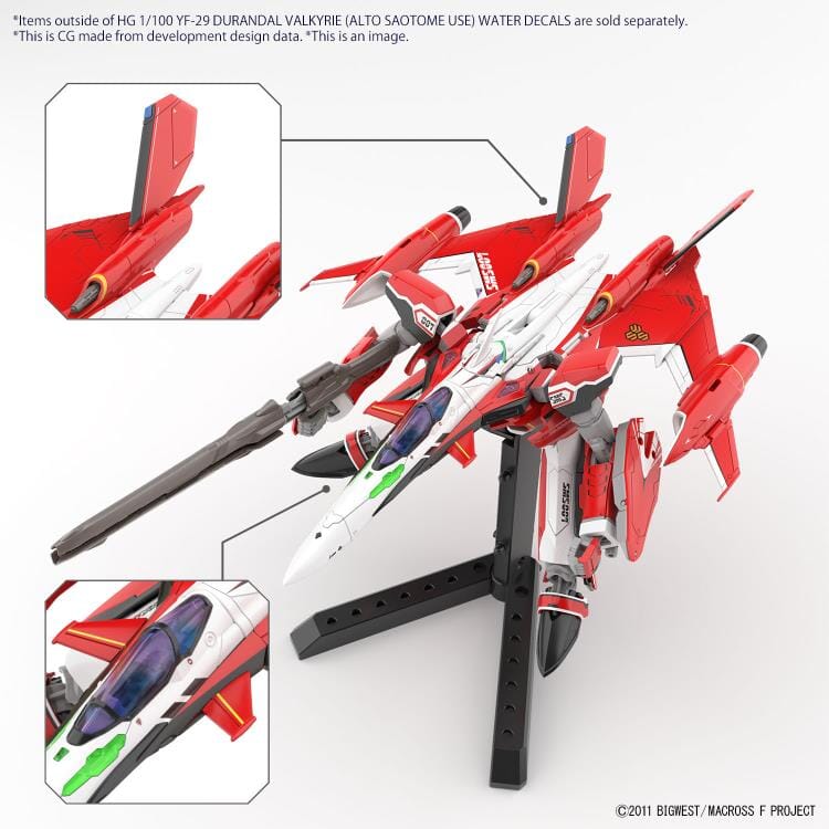 Macross Frontier HG YF-29 Durandal Valkyrie (Saotome Alto) Special Water Slide Decals Sheet