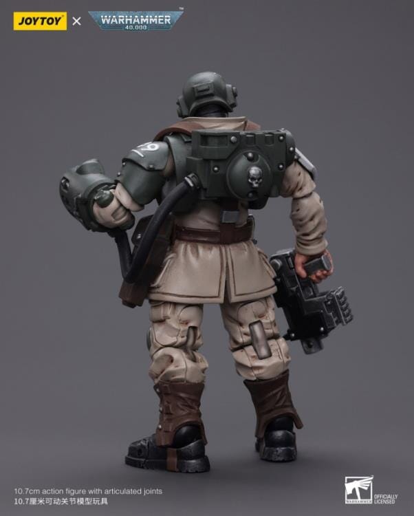 Warhammer 40k Astra Militarum Cadian Command Squad Veteran Sergeant with Power Fist 1/18 Scale Figure