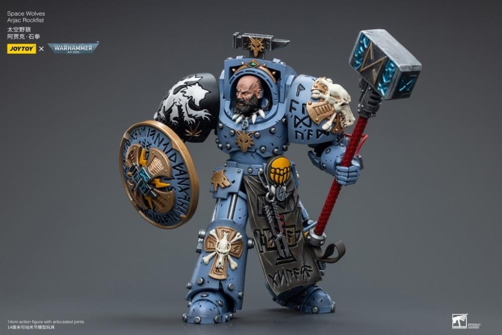 Warhammer 40K Space Wolves Arjac Rockfist 1/18 Scale Figure