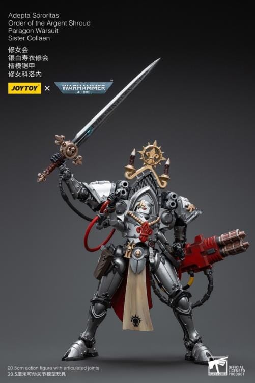 Warhammer 40k Adepta Sororitas Battle Sisters Order of the Argent Shroud Paragon Warsuit Sister Collaen 1/18 Scale Figure