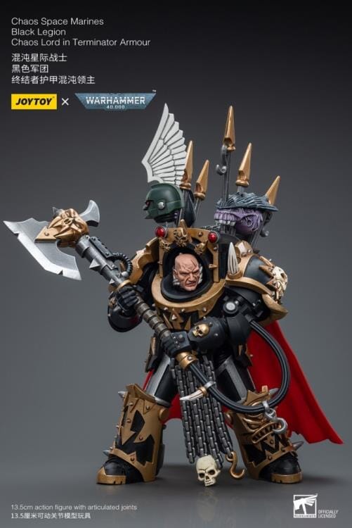 Warhammer 40K Chaos Space Marines Black Legion Chaos Lord in Terminator Armor 1/18 Scale Figure