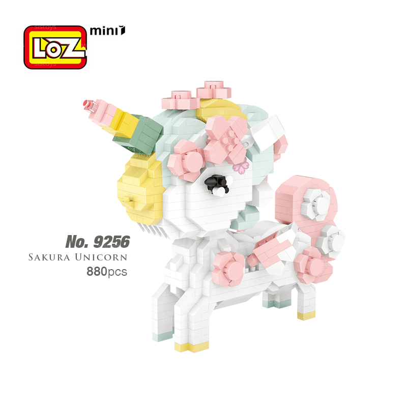 LOZ IDEAS Mini Block 9256 Cherry blossom unicorn Building Set