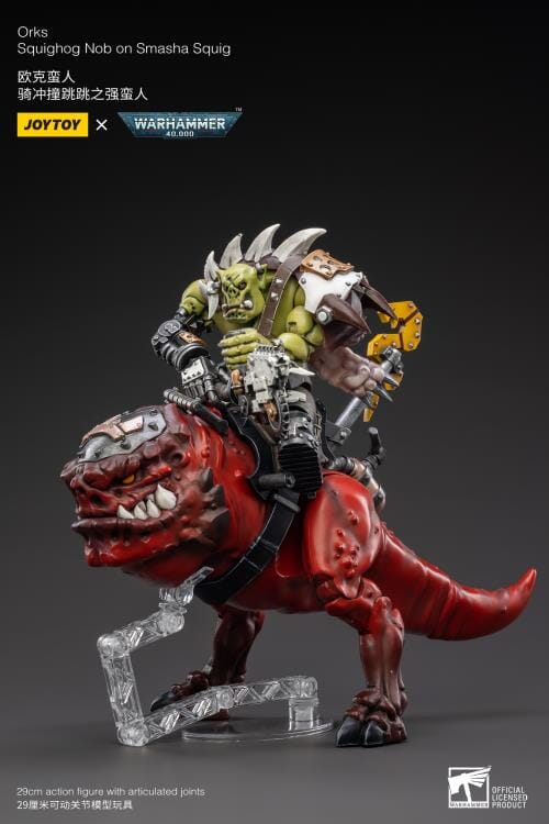 Warhammer 40K Orks Squighog Nob On Smasha Squig 1/18 Scale Figure Set