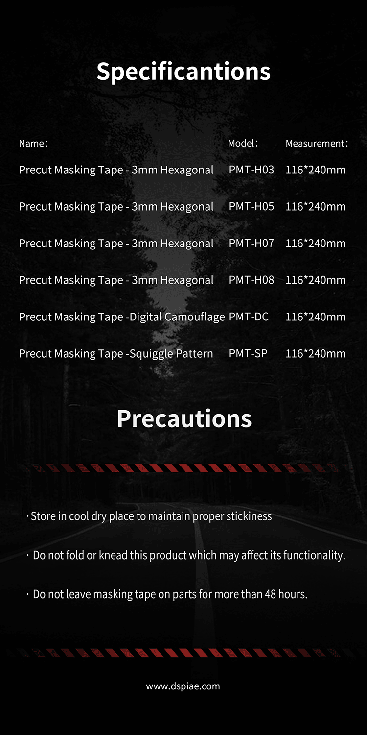 DSPIAE PMT Precut Masking Tape