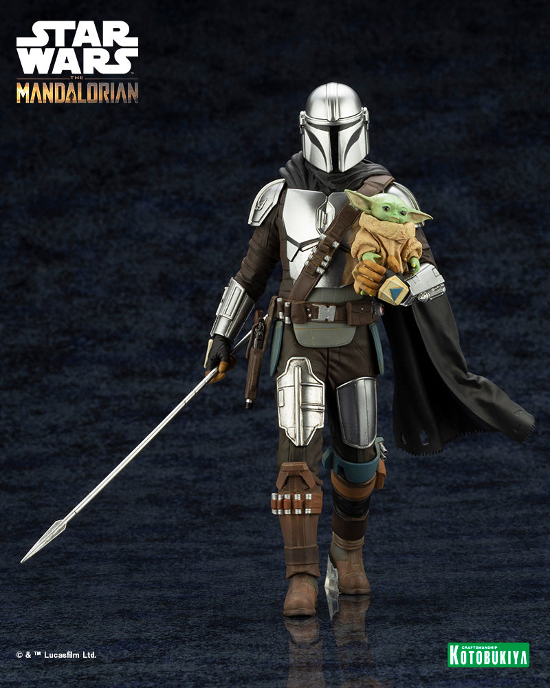 The Mandalorian ArtFX+ The Mandalorian & Grogu with Beskar Staff Statue