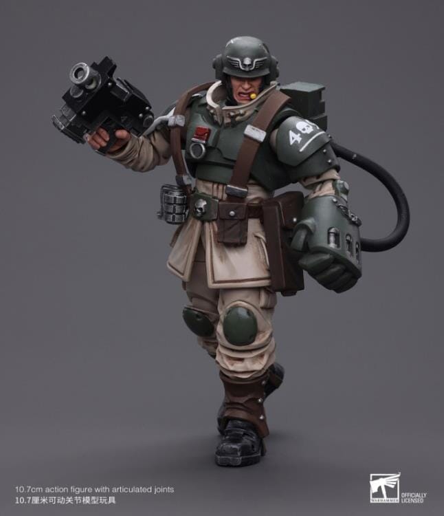 Warhammer 40k Astra Militarum Cadian Command Squad Veteran Sergeant with Power Fist 1/18 Scale Figure