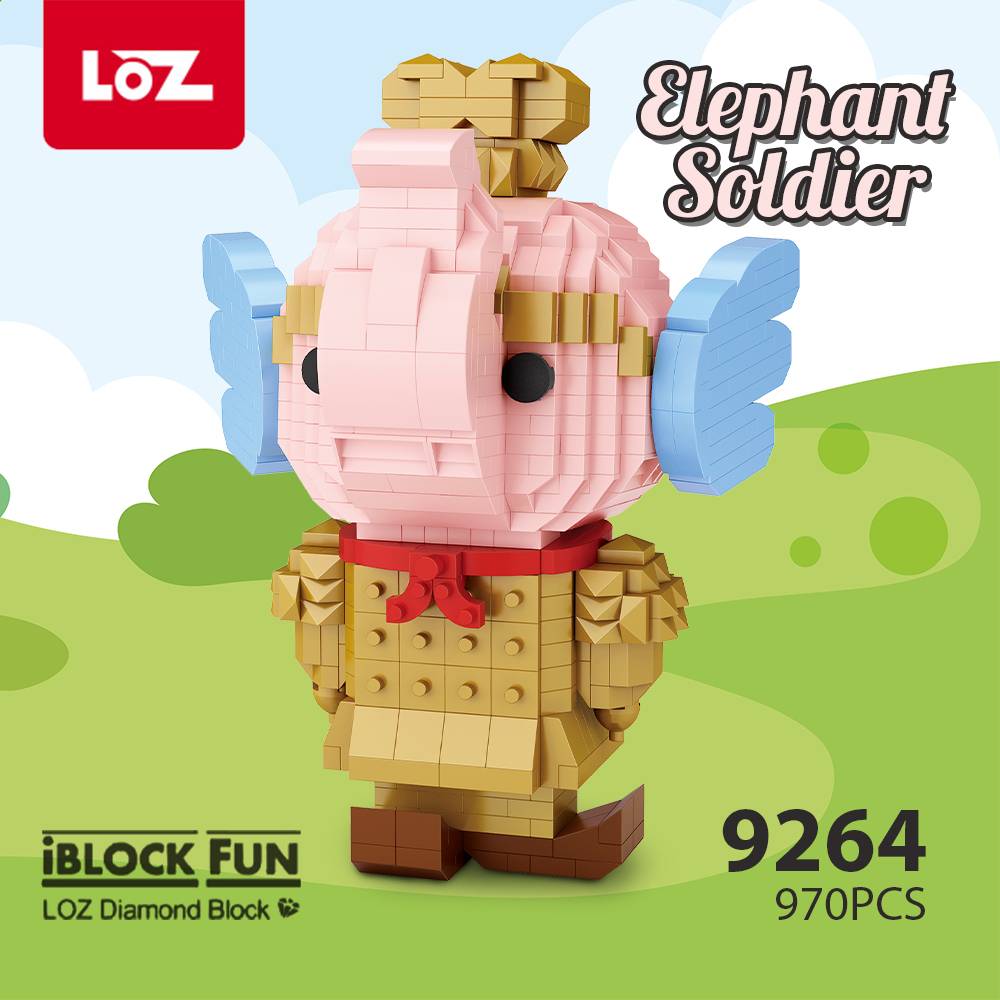 LOZ Diamond Block 9264 Elephant Soldier Building Set