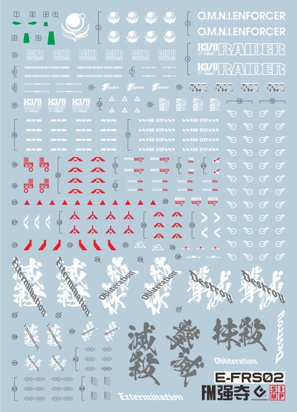 F62 FM Raider Gundam Decal Sheet