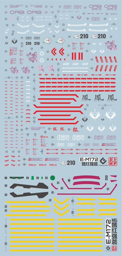 F22 MG Strike Rouge Gundam Decal Sheet