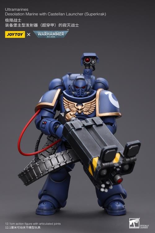 Warhammer 40K Ultramarines Desolation Marine with Castellan Launcher (Superkrak) 1/18 Scale Figure