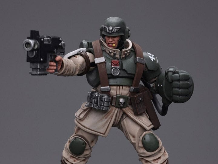 Warhammer 40k Astra Militarum Cadian Command Squad Veteran Sergeant with Power Fist 1/18 Scale Figure