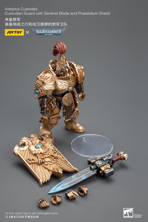 Warhammer 40K Adeptus Custodes Custodian Guard with Sentinel Blade and Praesidium Shield 1/18 Scale Figure