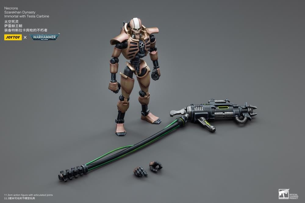 Warhammer 40K Necrons Szarekhan Dynasty Immortal with Tesla Carbine 1/18 Scale Figure Set