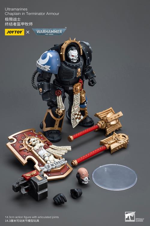 Warhammer 40K Ultramarines Chaplain in Terminator Armor 1/18 Scale Action Figure