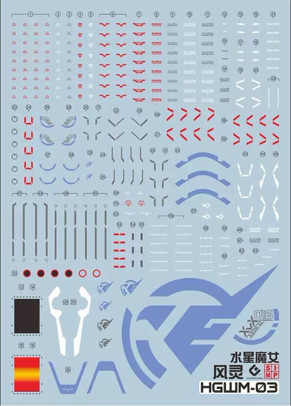 C72 HGTWFM Gundam Aerial Water Decal Sheet