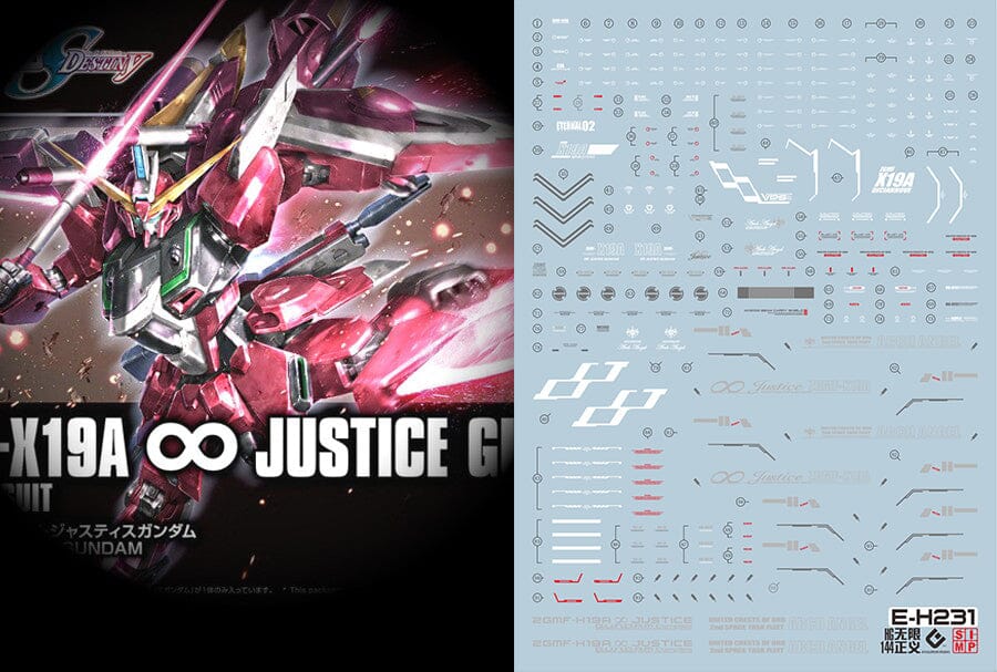 C40 HGCE 1/144 Infinity Justice Gundam Decal Sheet