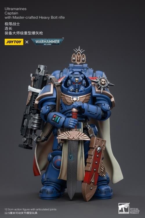 Warhammer 40K Ultramarines Captain with Master-Crafted Heavy Bolt Rifle 1/18 Scale Figure