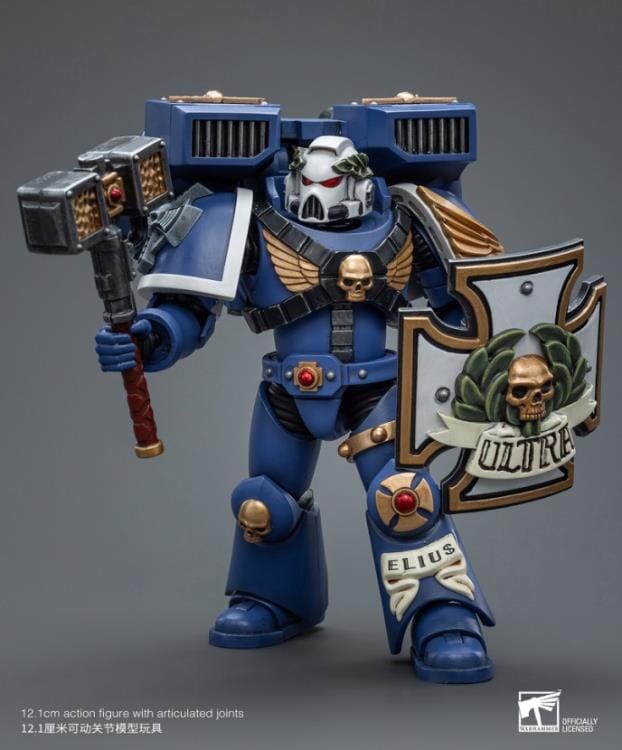 Warhammer 40k Ultramarines Vanguard Veteran with Thunder Hammer & Storm Shield 1/18 Scale Figure