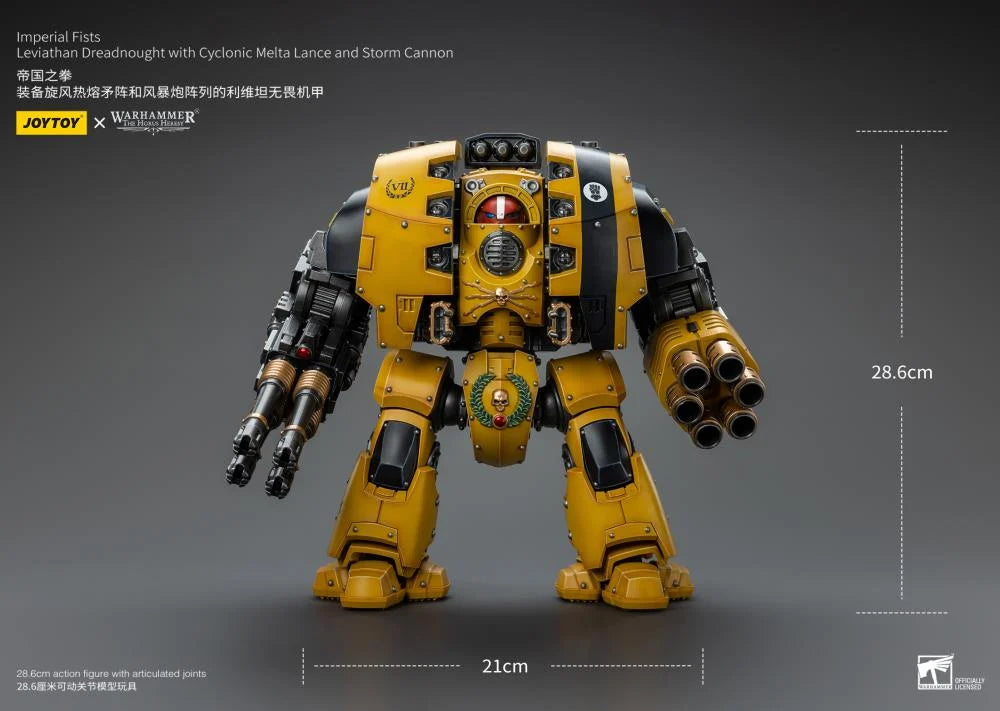 Warhammer 40K Imperial Fists Leviathan Dreadnought with Cyclonic Melta Lance and Storm Cannon 1/18 Scale Action Figure