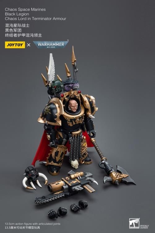 Warhammer 40K Chaos Space Marines Black Legion Chaos Lord in Terminator Armor 1/18 Scale Figure