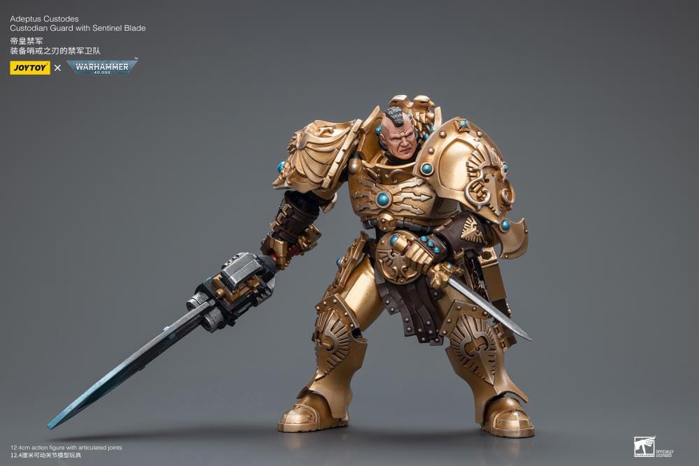 Warhammer 40K Adeptus Custodes Custodian Guard with Sentinel Blade 1/18 Scale Figure