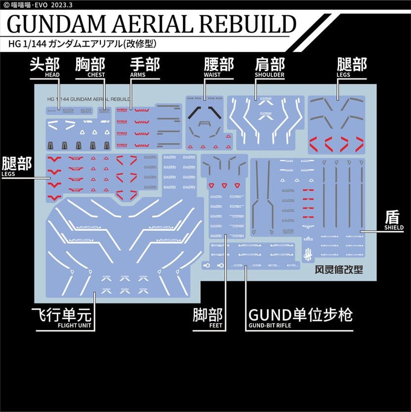 C85 TWFM HG Aerial Rebuild / Pharact / Heindree / Zowort / Tickbalang Decal Sheet