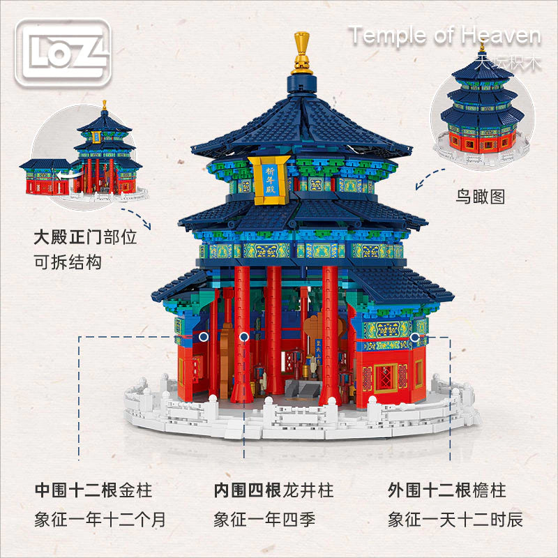 LOZ Architecture Mini Blocks 1068 Temple of Heaven National Tide