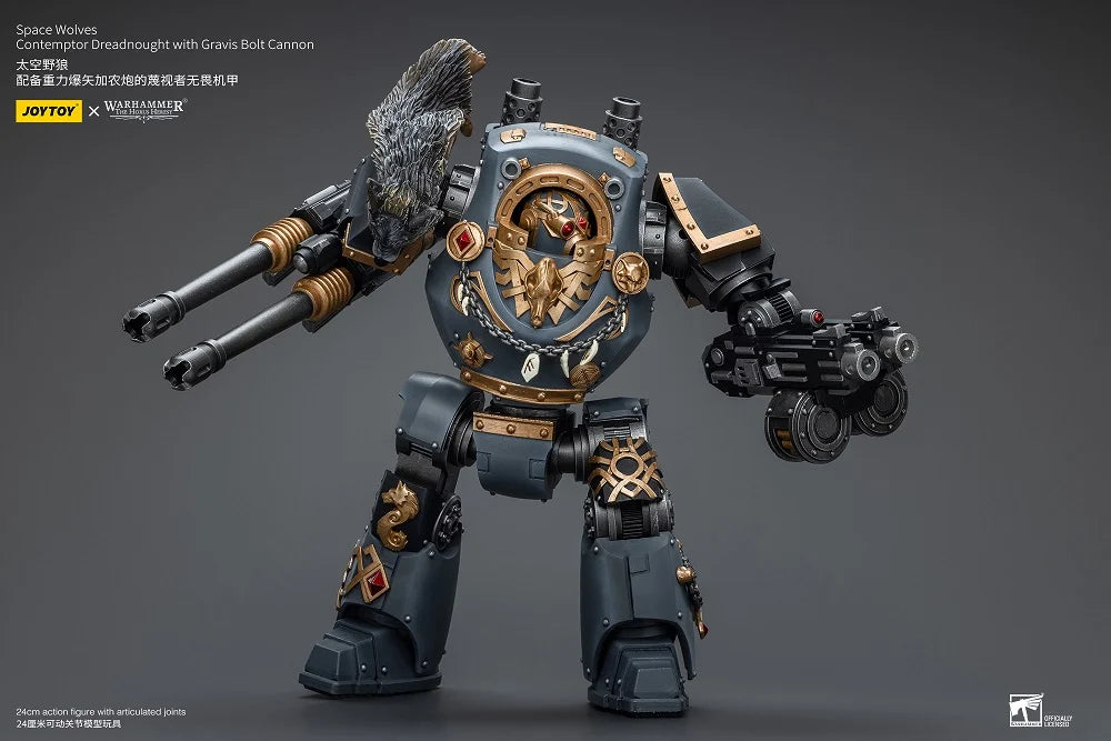 Warhammer 40K Space Wolves Contemptor Dreadnought with Gravis Bolt Cannon 1/18 Scale Action Figure