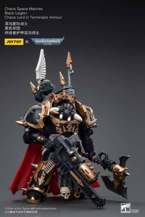 Warhammer 40K Chaos Space Marines Black Legion Chaos Lord in Terminator Armor 1/18 Scale Figure