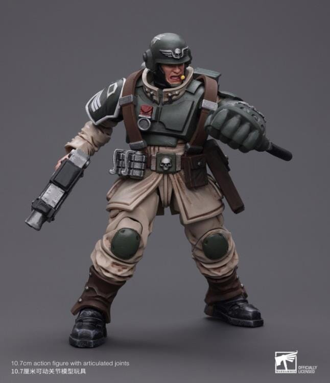 Warhammer 40k Astra Militarum Cadian Command Squad Veteran Sergeant with Power Fist 1/18 Scale Figure