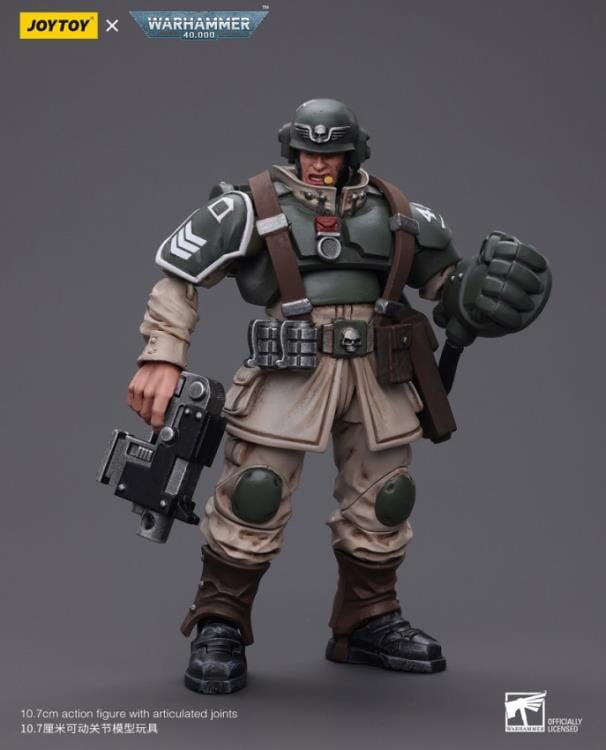 Warhammer 40k Astra Militarum Cadian Command Squad Veteran Sergeant with Power Fist 1/18 Scale Figure