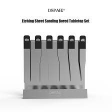 Stainless steel sanding file set, with specialized rack.