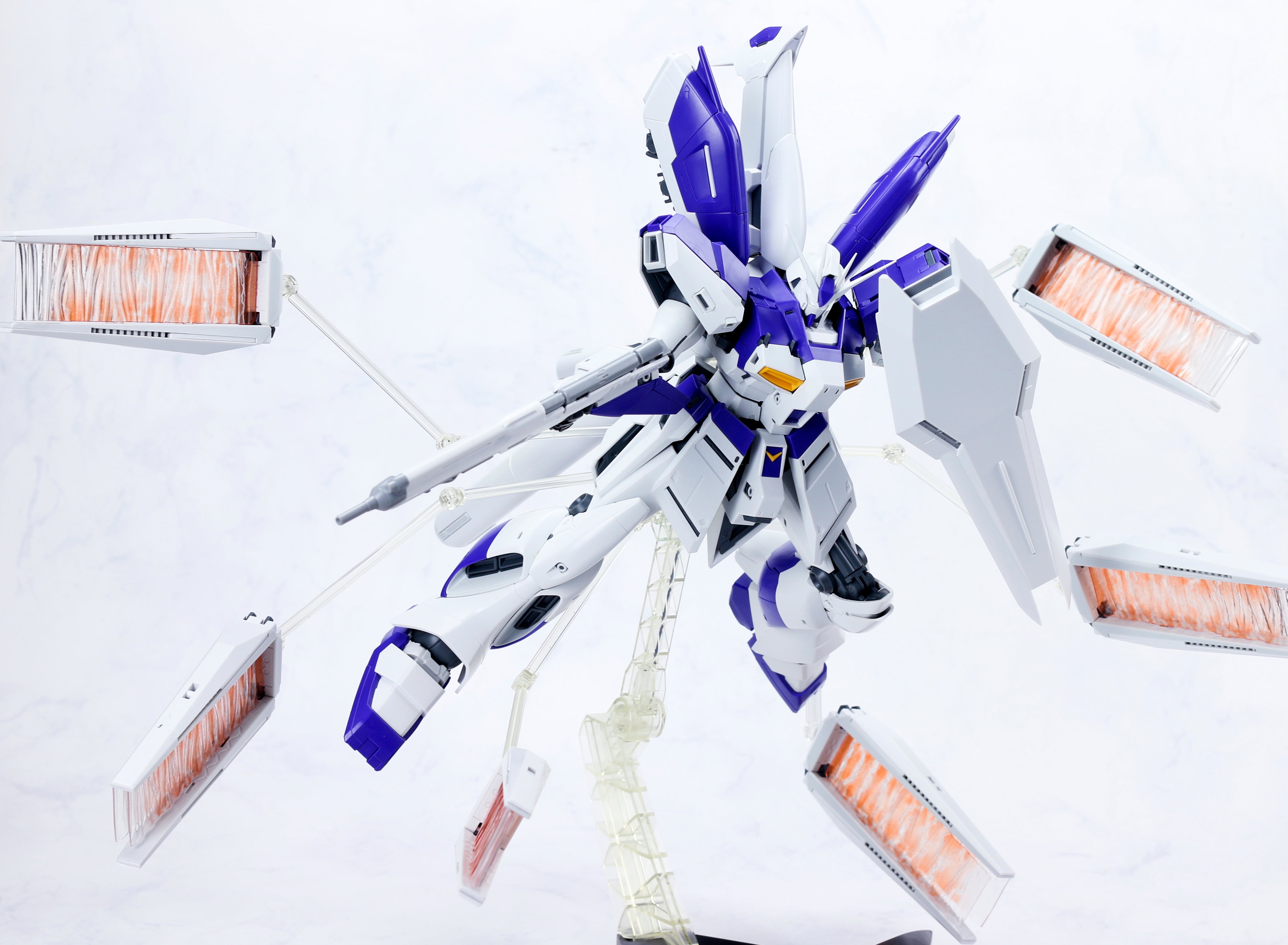 Effects Wings Hyper Mega Launcher For MG Hi Nu Gundam 1/100 With Funnel Effects