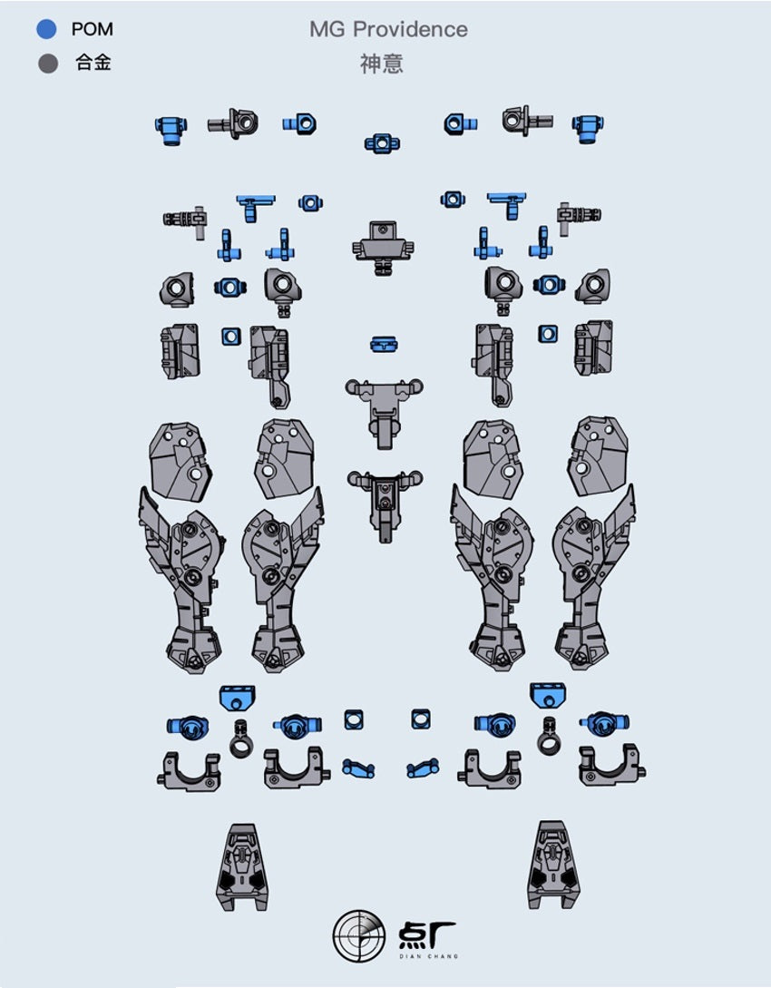 Dot Workshop PFS02-3 Metal Parts for Bandai MG ZGMF-X13A Providence Gundam