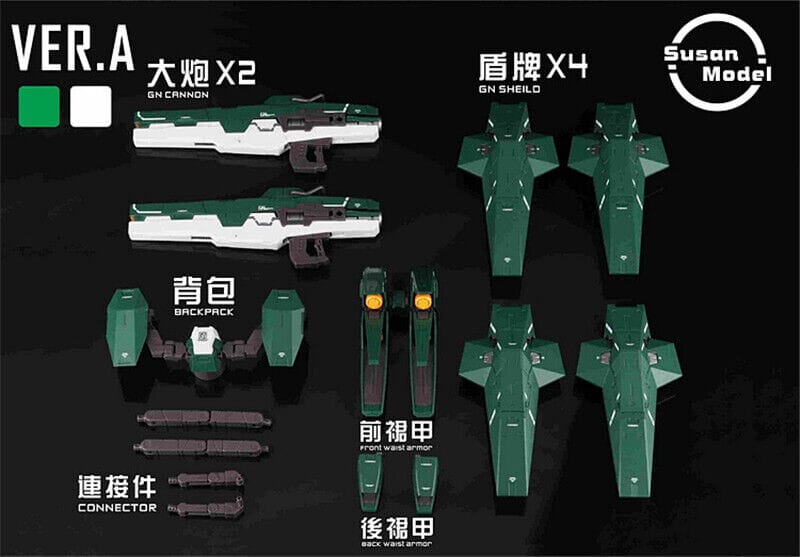 SU015A Susan Model R3 Modified Parts A for 1/100 MG GN-002 Dynames Model (Green)